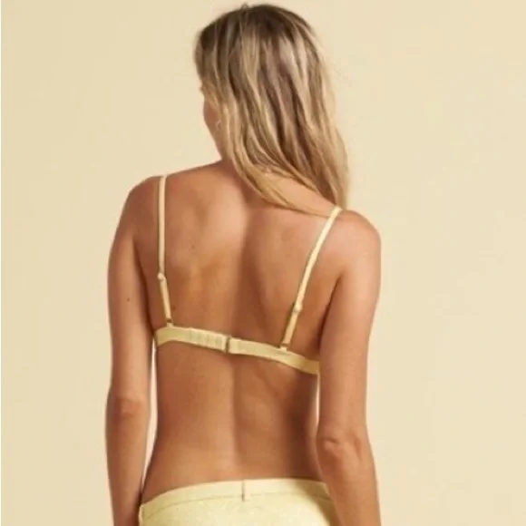 Billabong x Salty Blonde โขโข Yellow Polka Dot Fixed Tri Bikini Top | Rise Bottoms - Picture 9 of 16